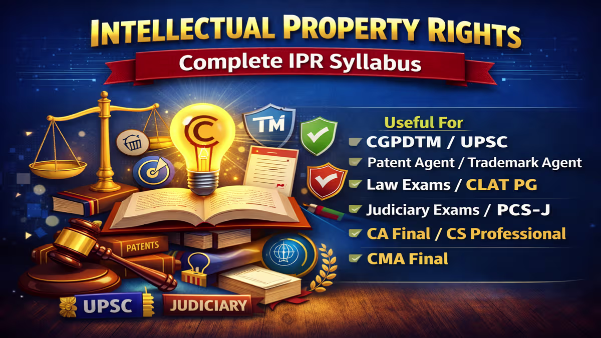 ipr syllabus pdf, what is the syllabus of intellectual property or ipr?