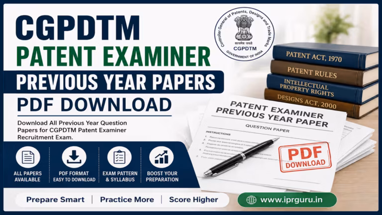 CGPDTM Patent Examiner Previous Year Papers PDF